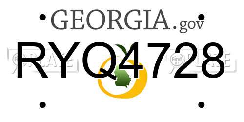 RYQ4728 Georgia License Plate