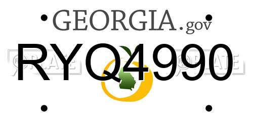RYQ4990 Georgia License Plate