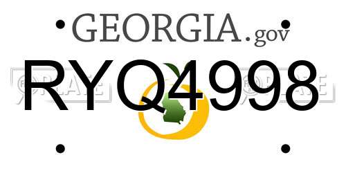 RYQ4998 Georgia License Plate