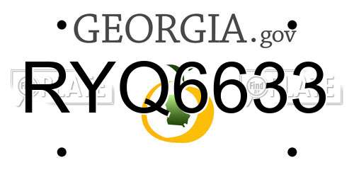 RYQ6633 Georgia License Plate