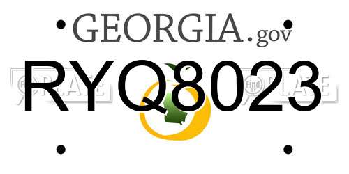RYQ8023 Georgia License Plate