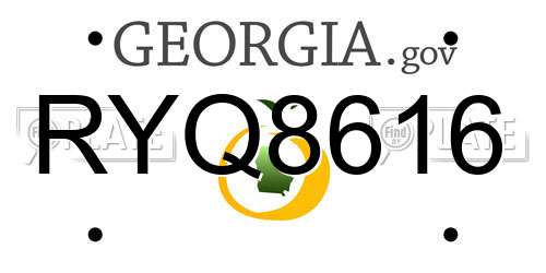 RYQ8616 Georgia License Plate