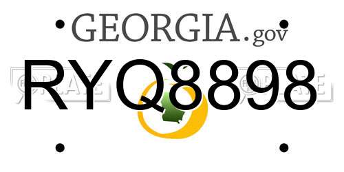 RYQ8898 Georgia License Plate