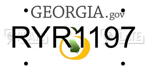 RYR1197 Georgia License Plate