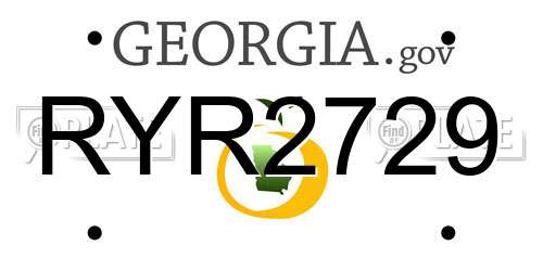 RYR2729 Georgia License Plate