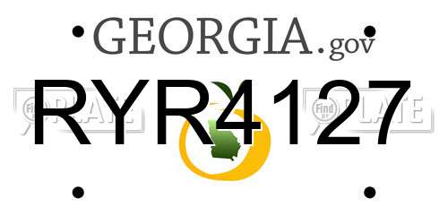 RYR4127 Georgia License Plate
