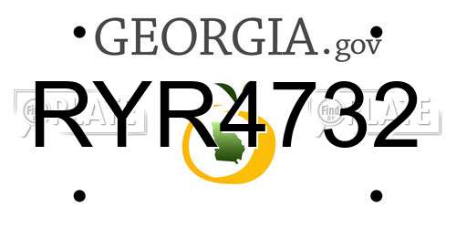 RYR4732 Georgia License Plate