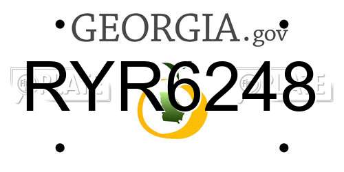RYR6248 Georgia License Plate