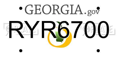 RYR6700 Georgia License Plate