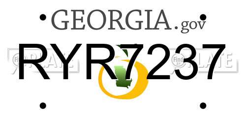 RYR7237 Georgia License Plate