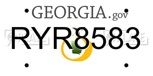 RYR8583 Georgia License Plate