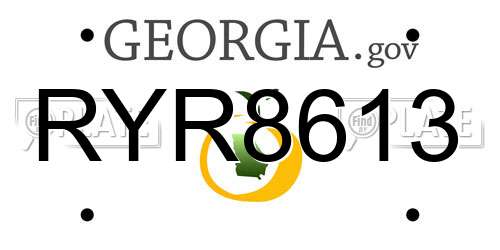RYR8613 Georgia License Plate