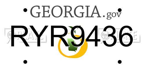 RYR9436 Georgia License Plate