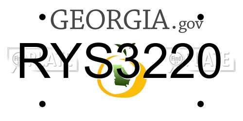 RYS3220 Georgia License Plate