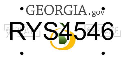 RYS4546 Georgia License Plate