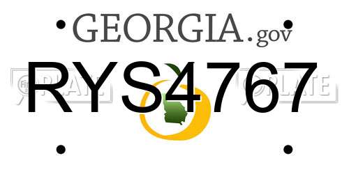 RYS4767 Georgia License Plate