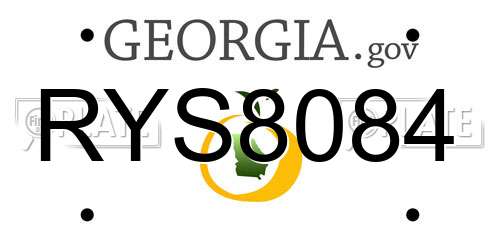 RYS8084 Georgia License Plate