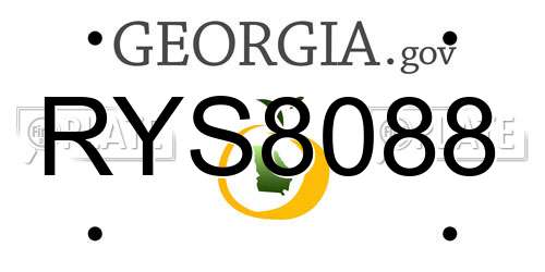 RYS8088 Georgia License Plate