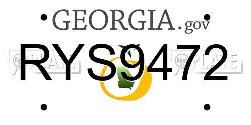 RYS9472 Georgia License Plate