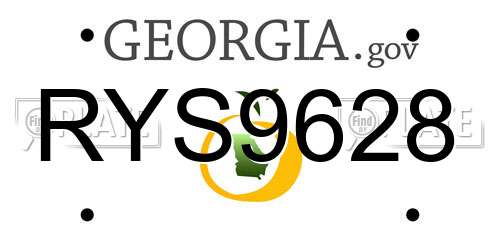 RYS9628 Georgia License Plate