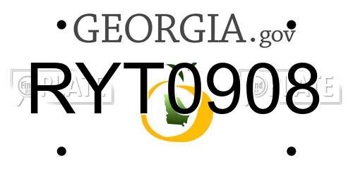 RYT0908 Georgia License Plate