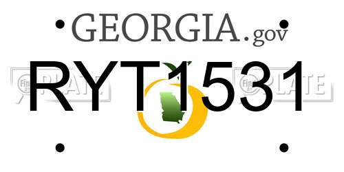 RYT1531 Georgia License Plate