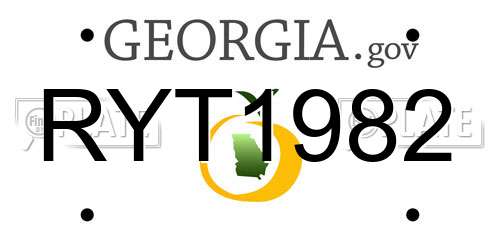 RYT1982 Georgia License Plate