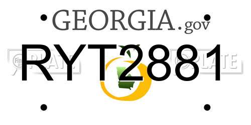 RYT2881 Georgia License Plate