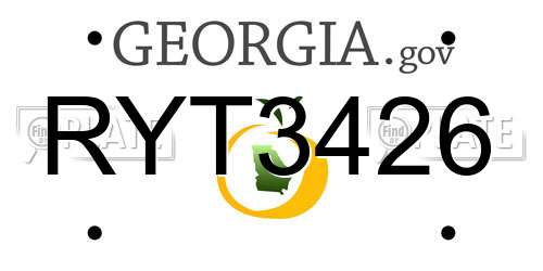 RYT3426 Georgia License Plate