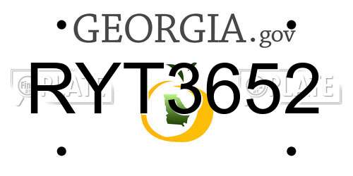 RYT3652 Georgia License Plate