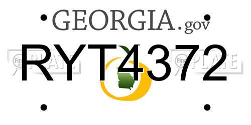 RYT4372 Georgia License Plate