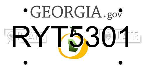 RYT5301 Georgia License Plate