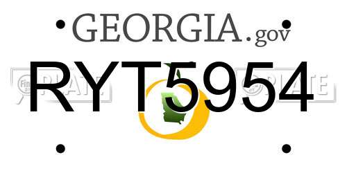 RYT5954 Georgia License Plate
