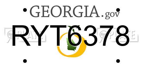 RYT6378 Georgia License Plate