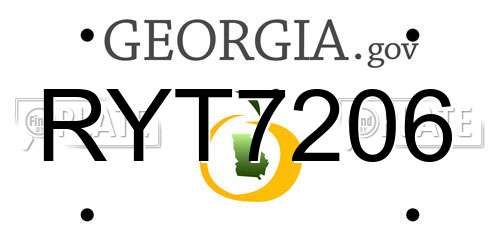 RYT7206 Georgia License Plate