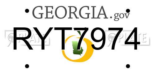 RYT7974 Georgia License Plate