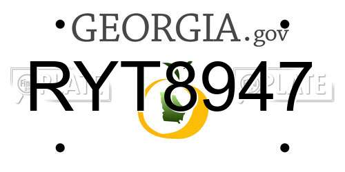 RYT8947 Georgia License Plate