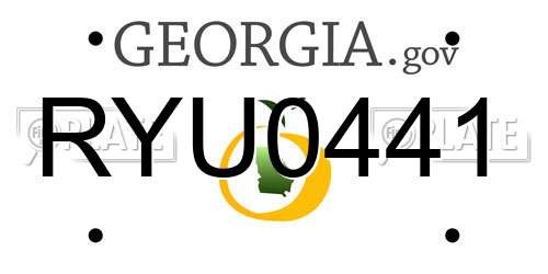RYU0441 Georgia License Plate