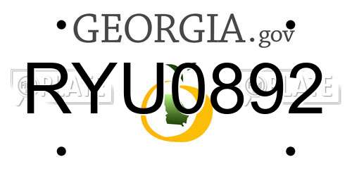 RYU0892 Georgia License Plate