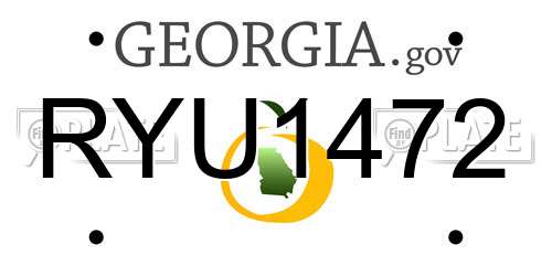 RYU1472 Georgia License Plate