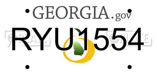 RYU1554 Georgia License Plate