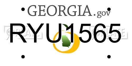 RYU1565 Georgia License Plate