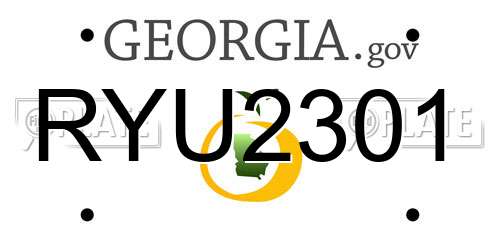 RYU2301 Georgia License Plate