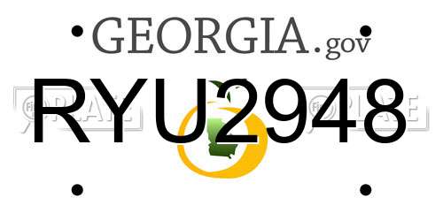 RYU2948 Georgia License Plate
