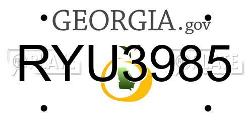 RYU3985 Georgia License Plate