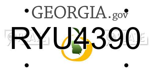 RYU4390 Georgia License Plate