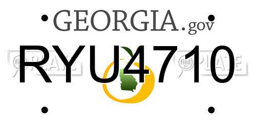 RYU4710 Georgia License Plate