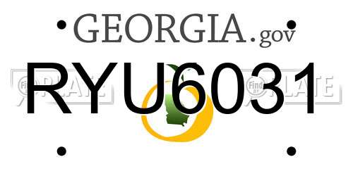RYU6031 Georgia License Plate