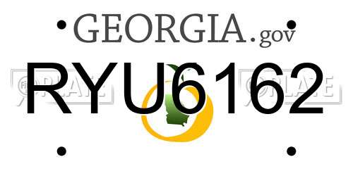 RYU6162 Georgia License Plate