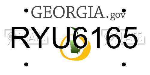 RYU6165 Georgia License Plate